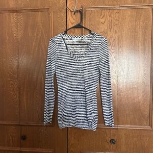 Maurices Black and White Striped Long Sleeve Top